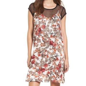 Floral slip dress with mesh tee